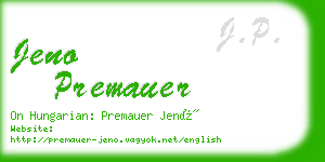 jeno premauer business card